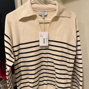 & Other Stories Stripped Collared Sweater